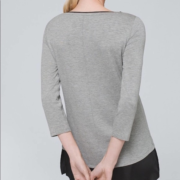 White house Black Market Woven Hem 3Q Sleeve Tunic  Size XS NWT - Picture 2 of 3